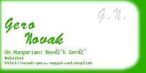 gero novak business card